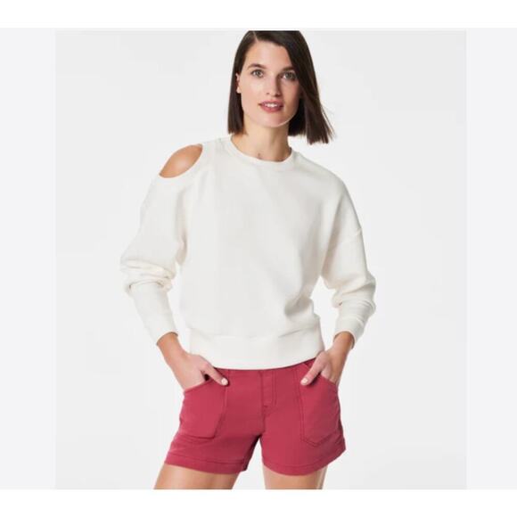 Spanx Tops - NWT Spanx Cold Shoulder crop sweatshirt